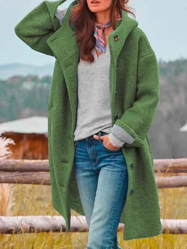 Alisse | Langer Button-Up Teddy-Mantel