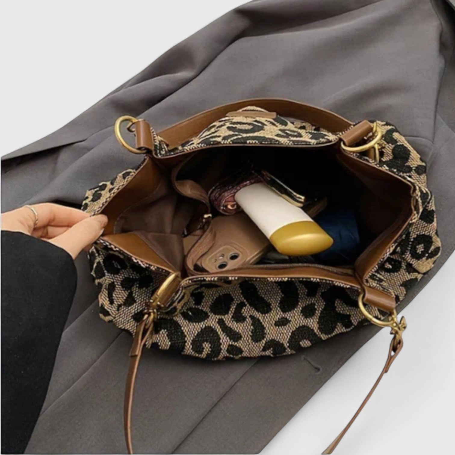 Valérie | Große Tasche mit elegantem Leopardenmuster