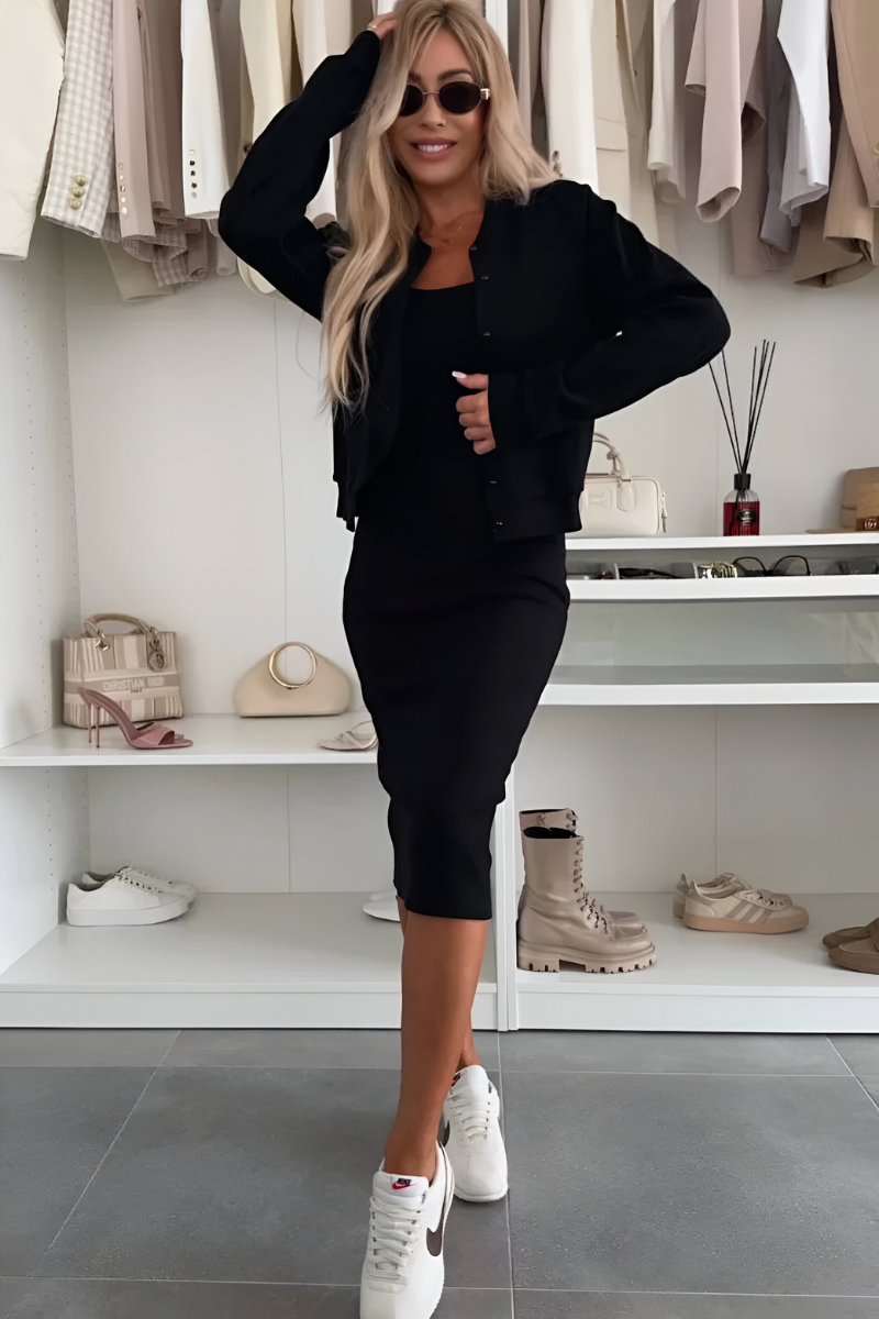 Joy | Bequemes Midi Kleid & Cardigan