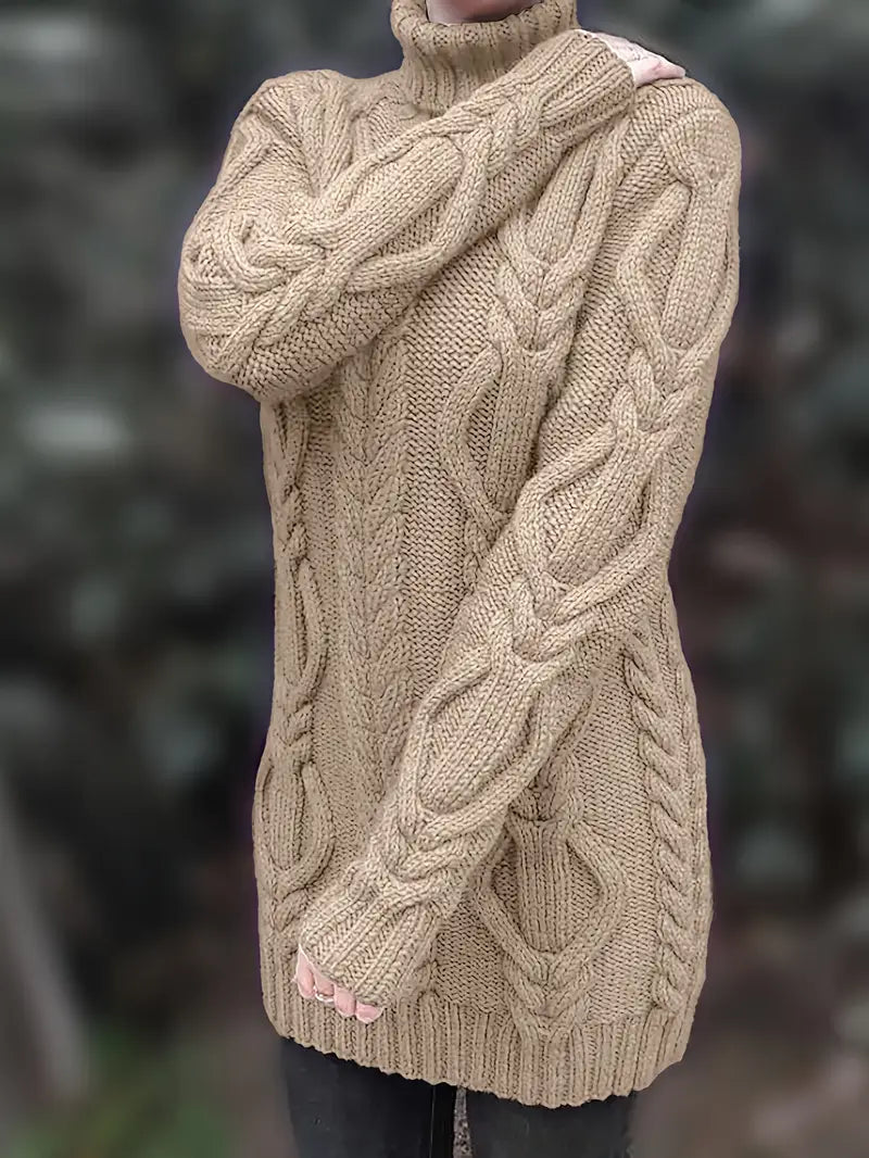 Nadia | Vestido de cuello alto de punto grueso