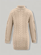 Nadia | Vestido de cuello alto de punto grueso