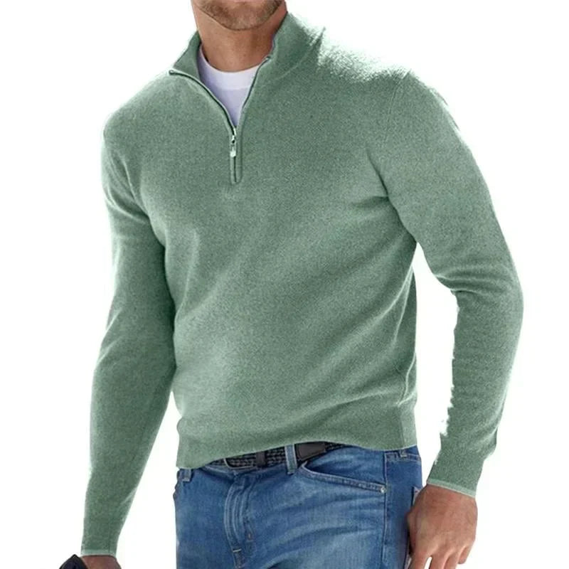 EGEO - Maglione Basico da Uomo con Zip