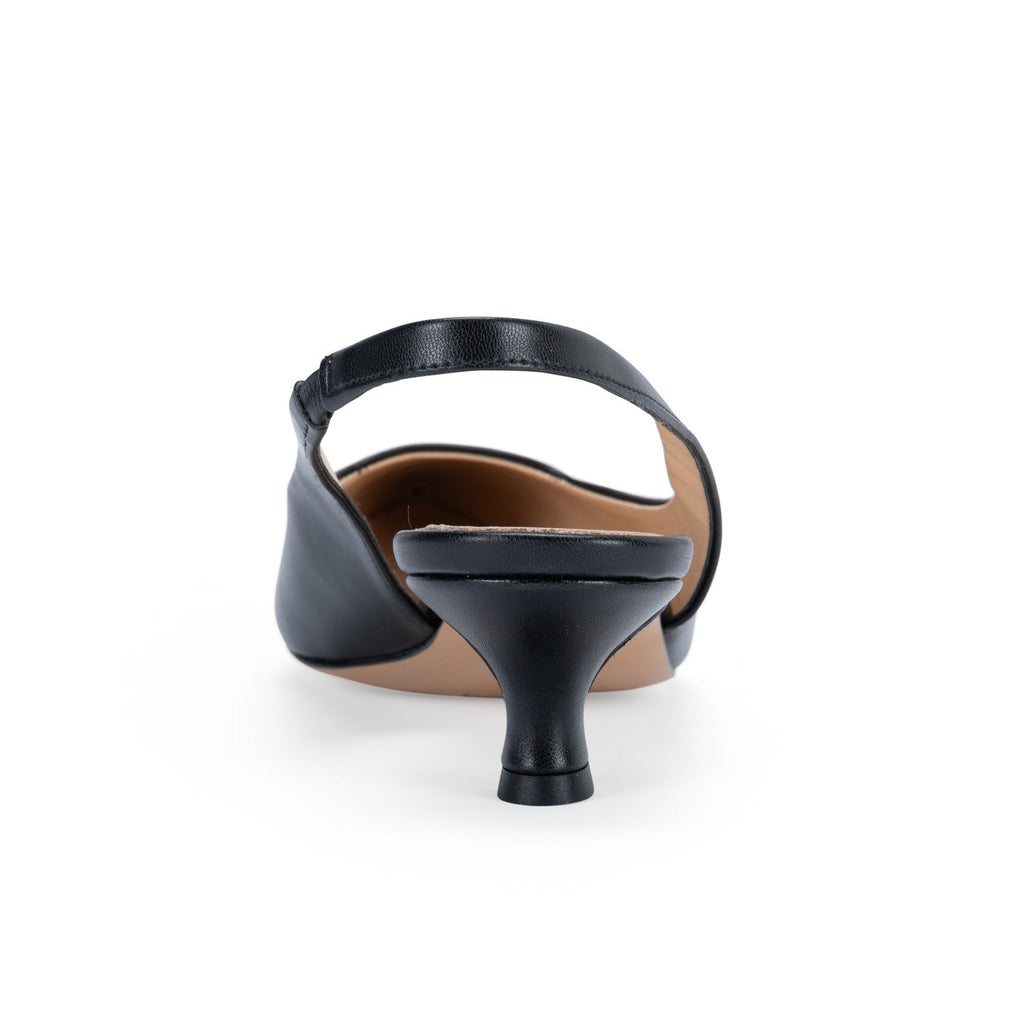 Mureta | Zapatos de tacón bajo de piel en color negro