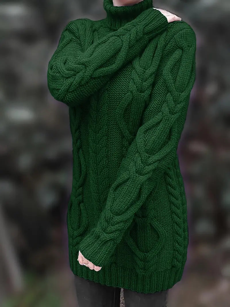 Nadia | Vestido de cuello alto de punto grueso