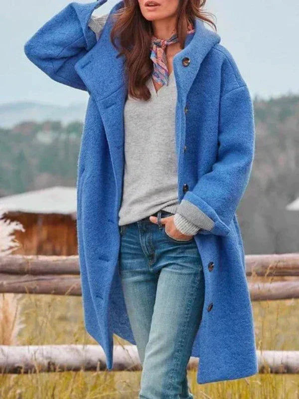 Alisse | Langer Button-Up Teddy-Mantel