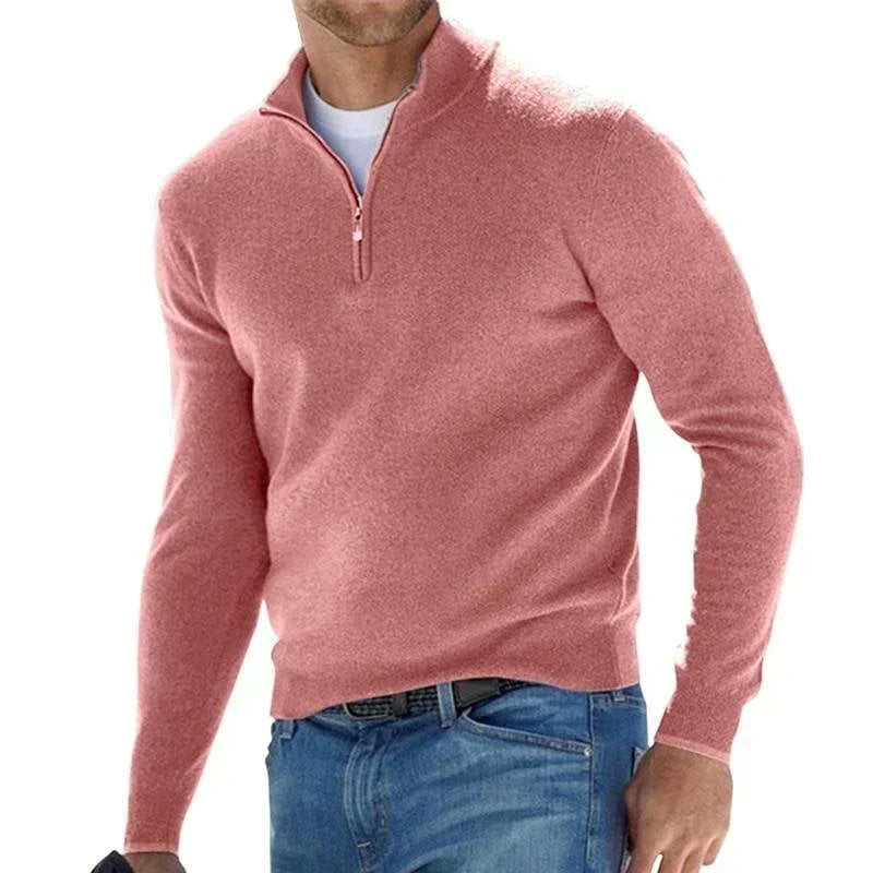 EGEO - Maglione Basico da Uomo con Zip