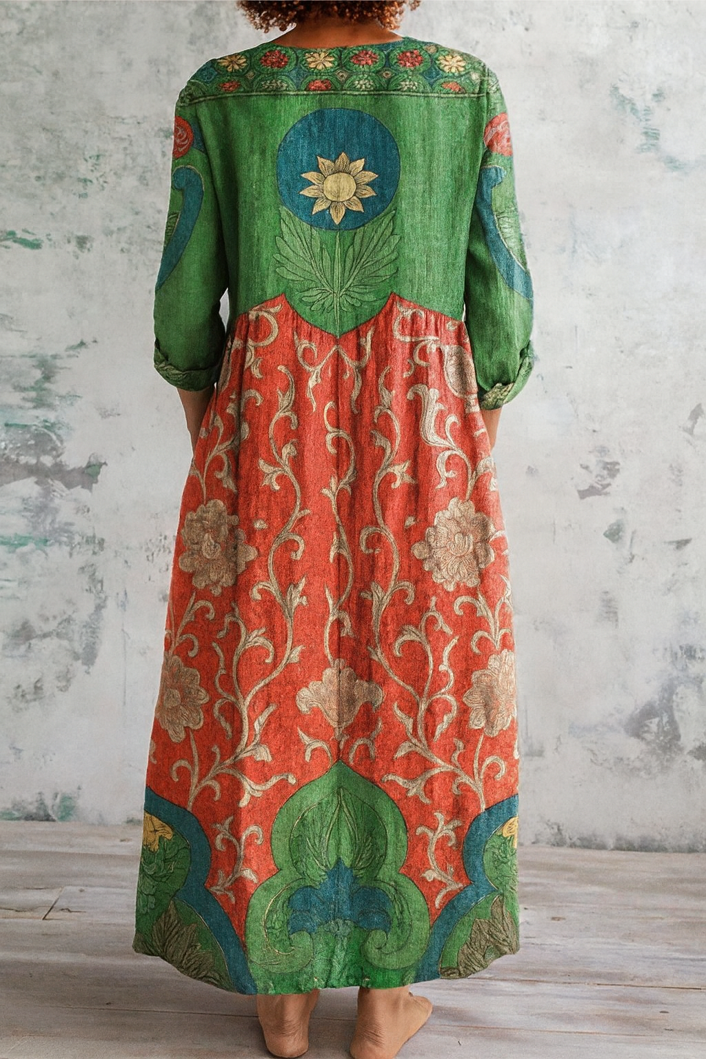 Aurora | Langes, florales Vintage-Kleid
