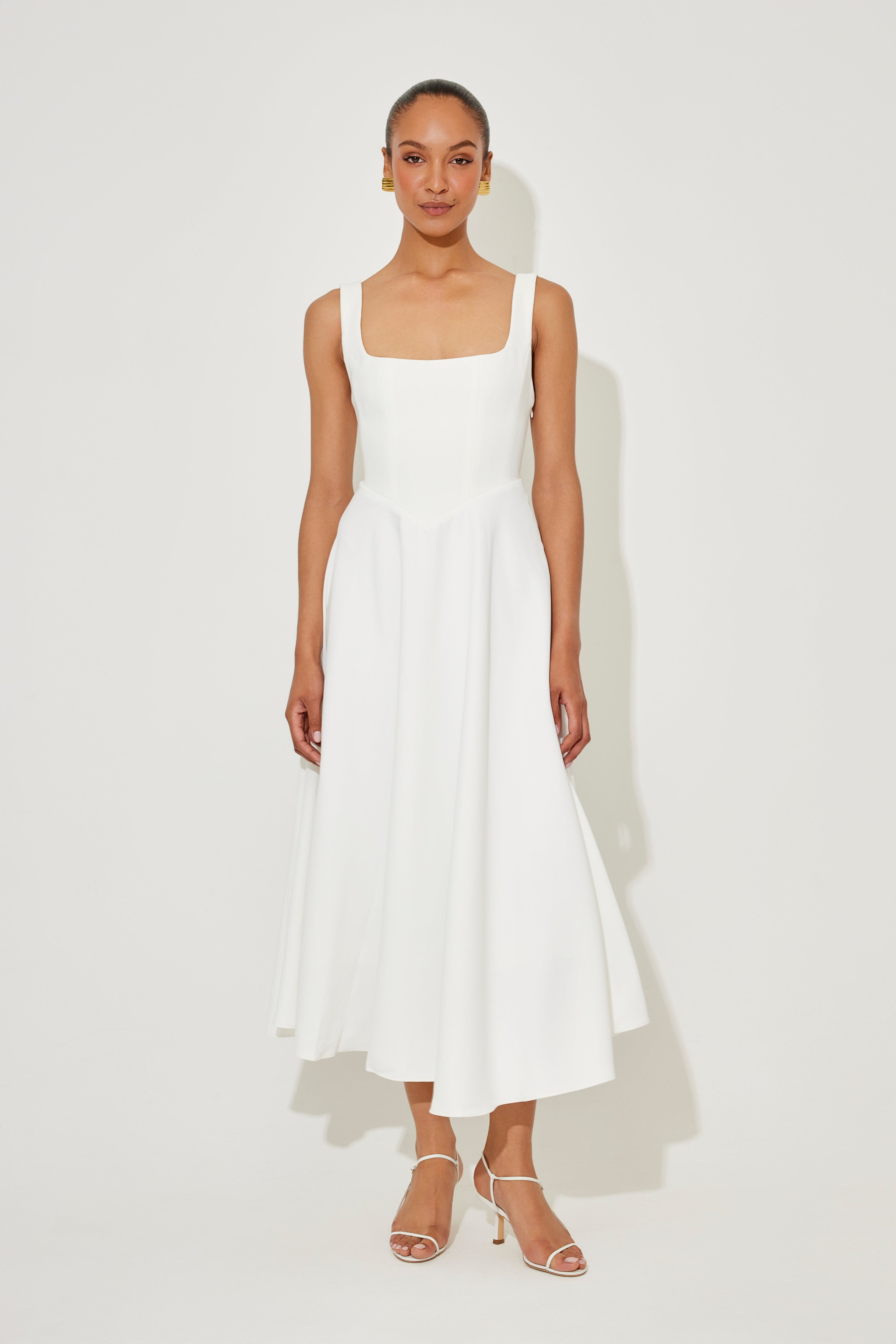 Delphine | Zeitloses fließendes Midi-Kleid