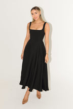 Delphine | Zeitloses fließendes Midi-Kleid