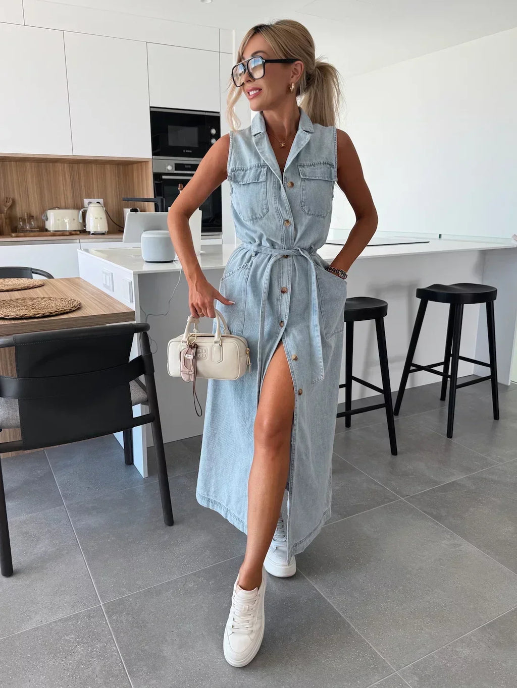 Ayleen | Maxi Denim Kleid