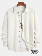 Adrián | Camisa de manga larga con textura de panal Blanco / S