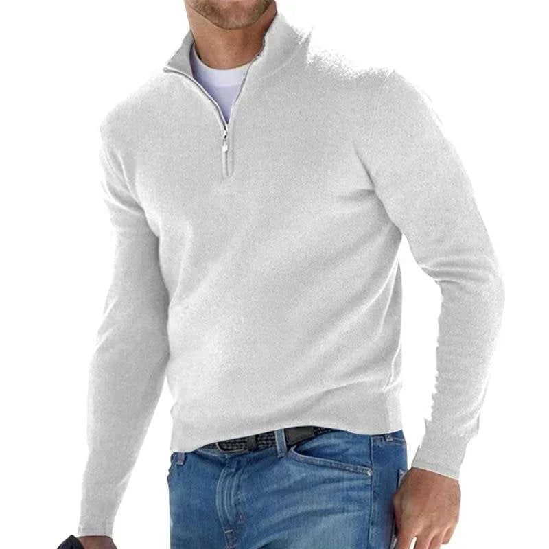 EGEO - Maglione Basico da Uomo con Zip