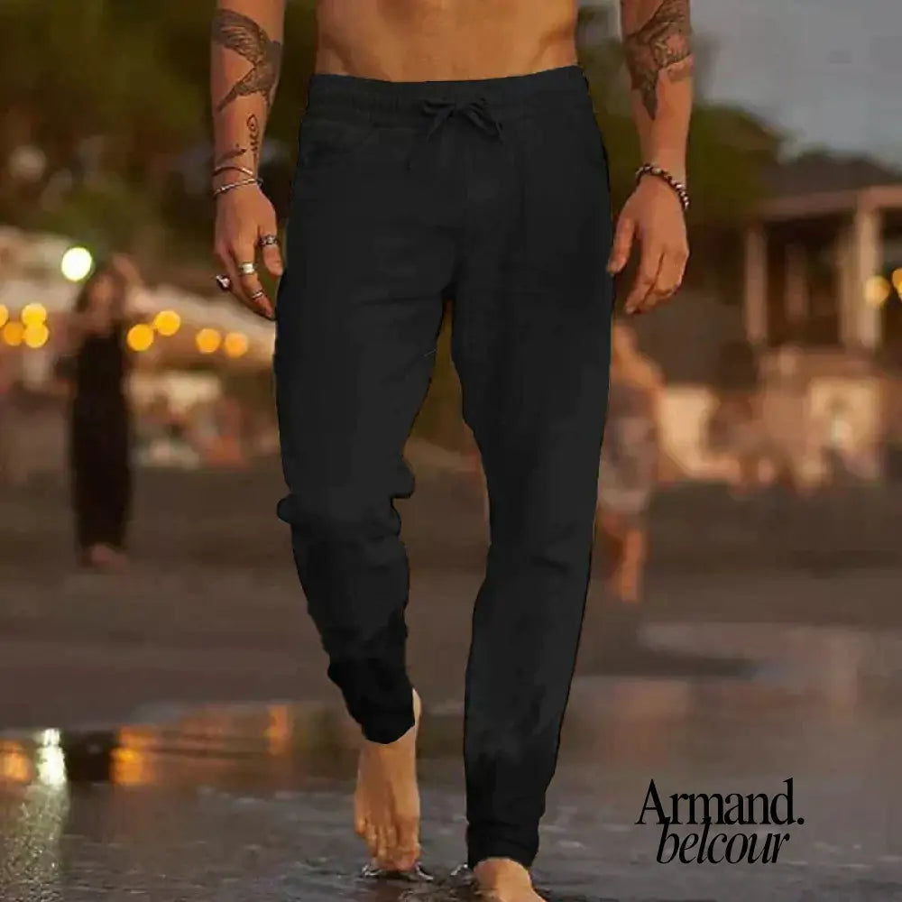 Alejandro | Pantalones cómodos para hombre Negro / S
