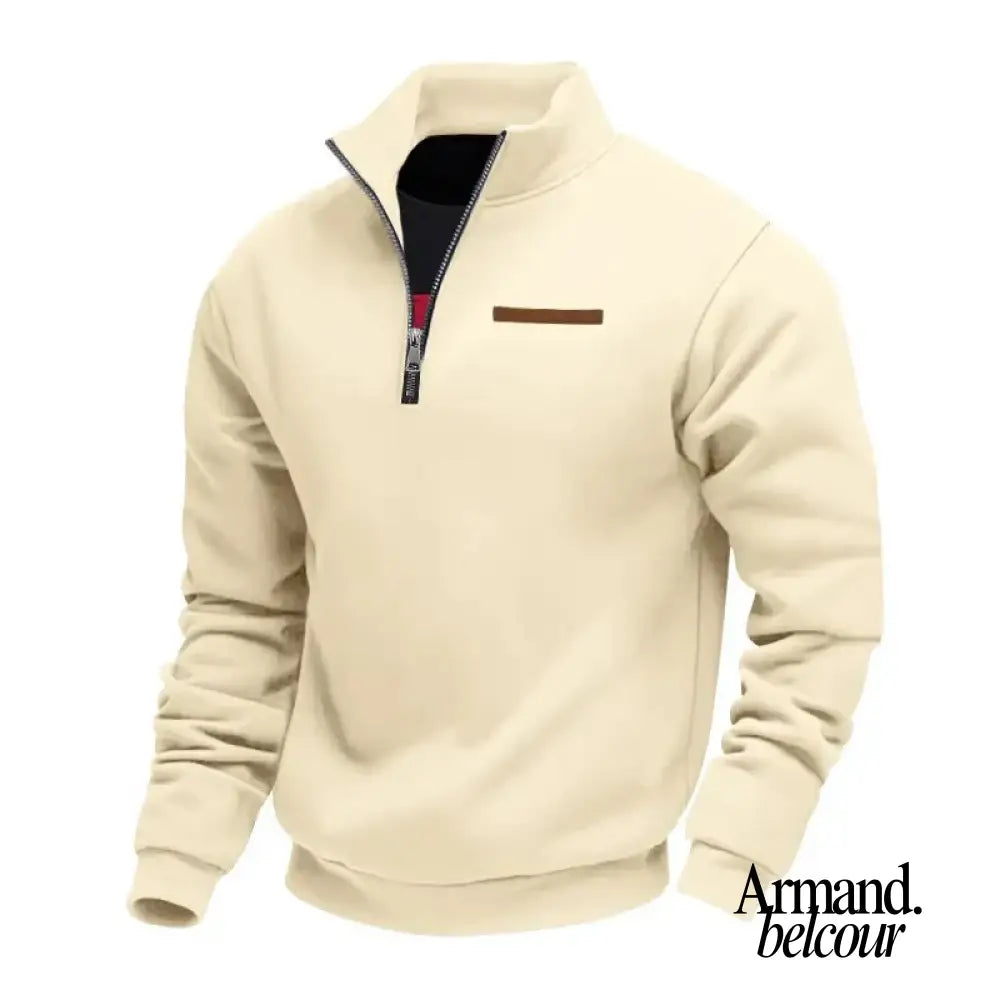 Álvaro | Sudadera informal de forro polar para hombre Beige / S
