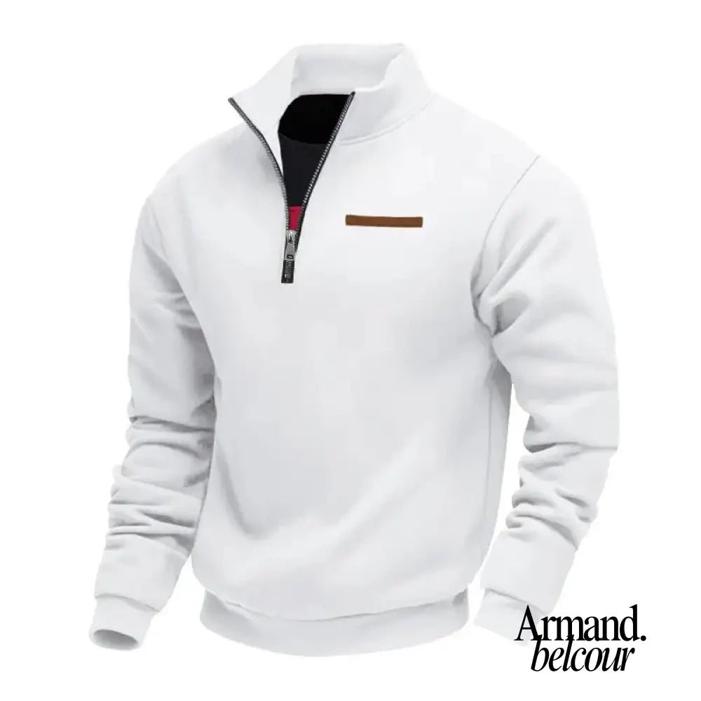 Álvaro | Sudadera informal de forro polar para hombre Blanco / S
