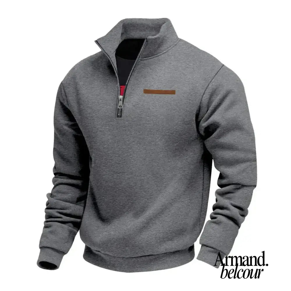 Álvaro | Sudadera informal de forro polar para hombre Gris Oscuro / S