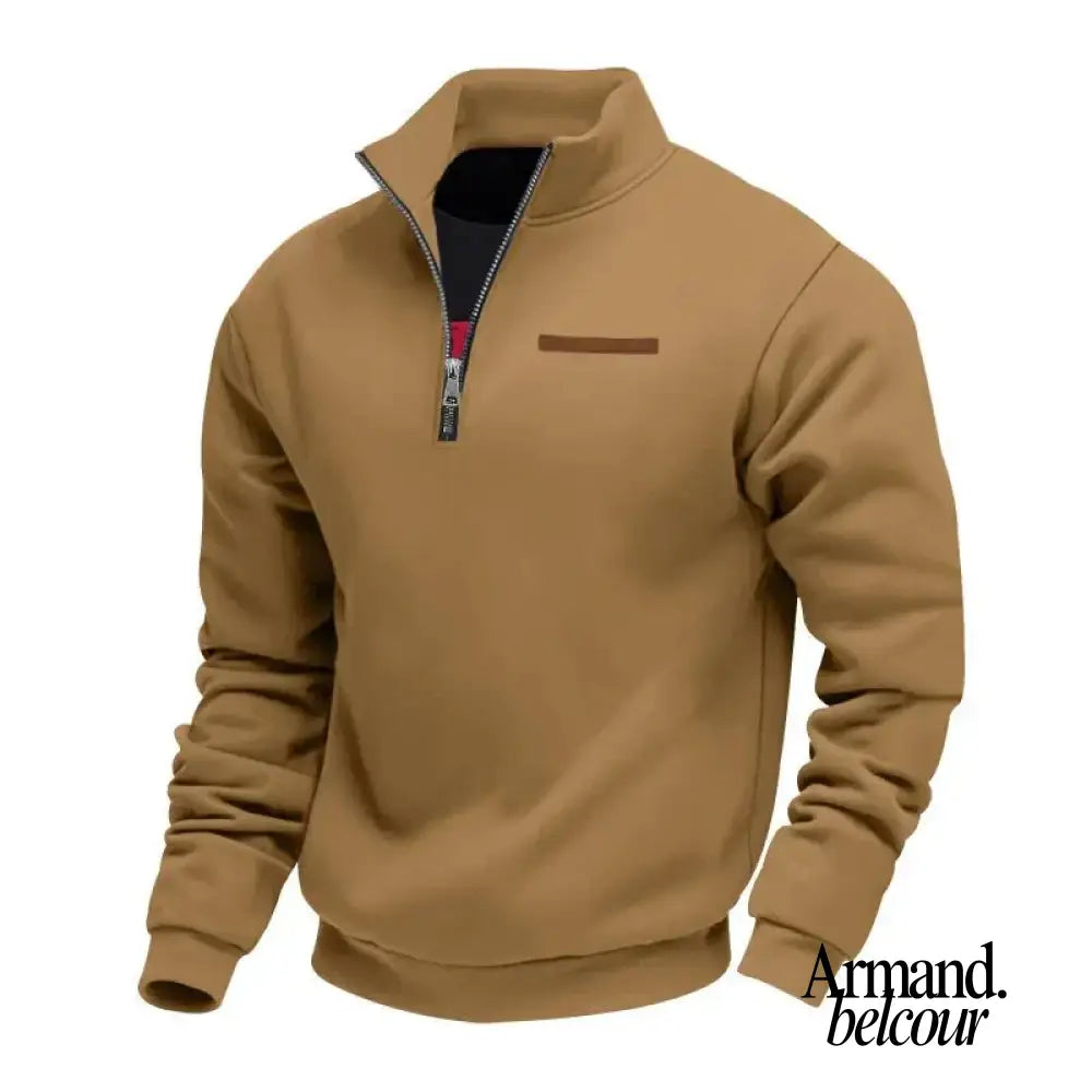 Álvaro | Sudadera informal de forro polar para hombre Marrón / S