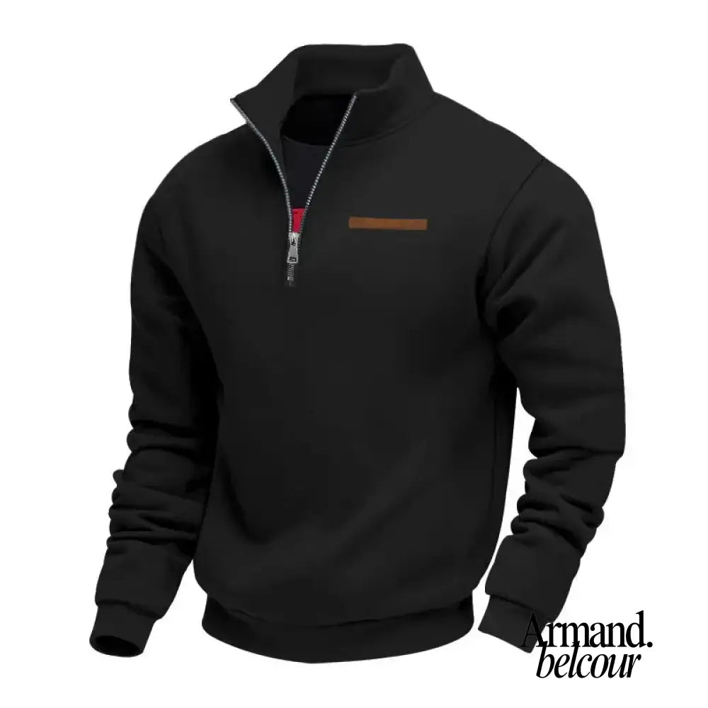 Álvaro | Sudadera informal de forro polar para hombre Negro / S