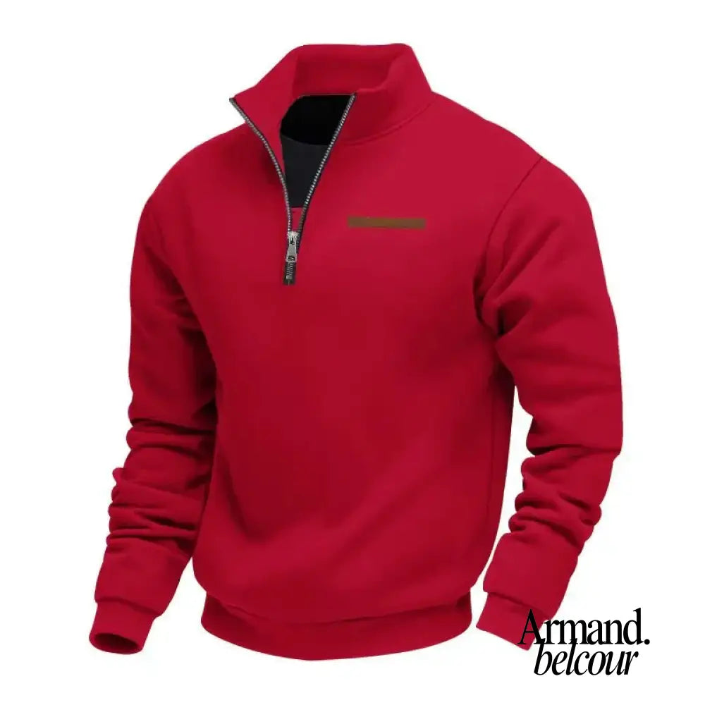 Álvaro | Sudadera informal de forro polar para hombre Rojo / S