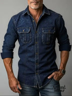 Angelo | Camisa vaquera con bolsillos delanteros abotonados Azul / XS