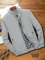 Anton | Chaqueta informal con cremallera Gris / S