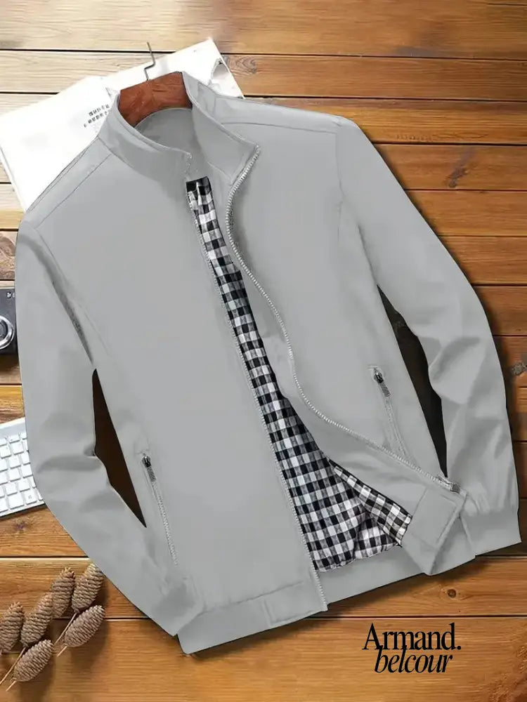 Anton | Chaqueta informal con cremallera Gris / S