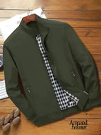 Anton | Chaqueta informal con cremallera Verde Militar / S