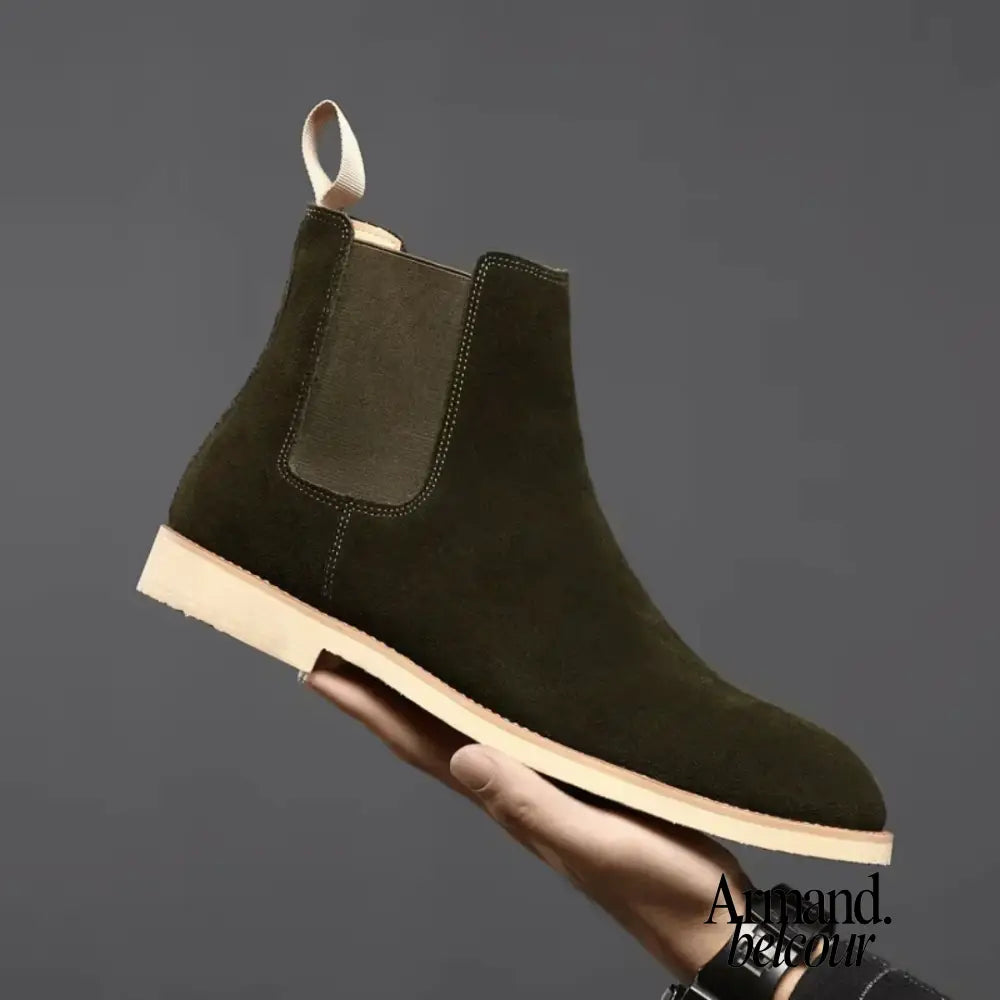 Armendo | Botas Chelsea de piel suave Verde Oliva / 39
