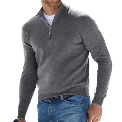 EGEO - Maglione Basico da Uomo con Zip