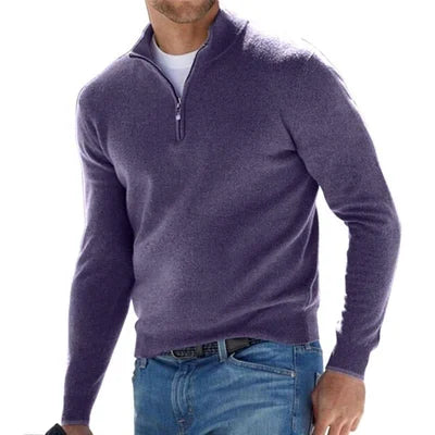 EGEO - Maglione Basico da Uomo con Zip