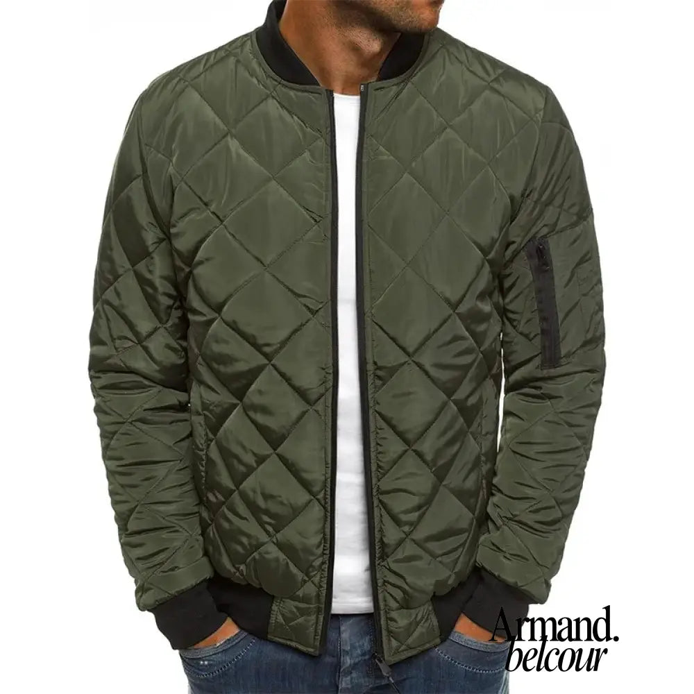 Benson | Chaqueta acolchada de algodón atemporal Verde militar / S Jacket