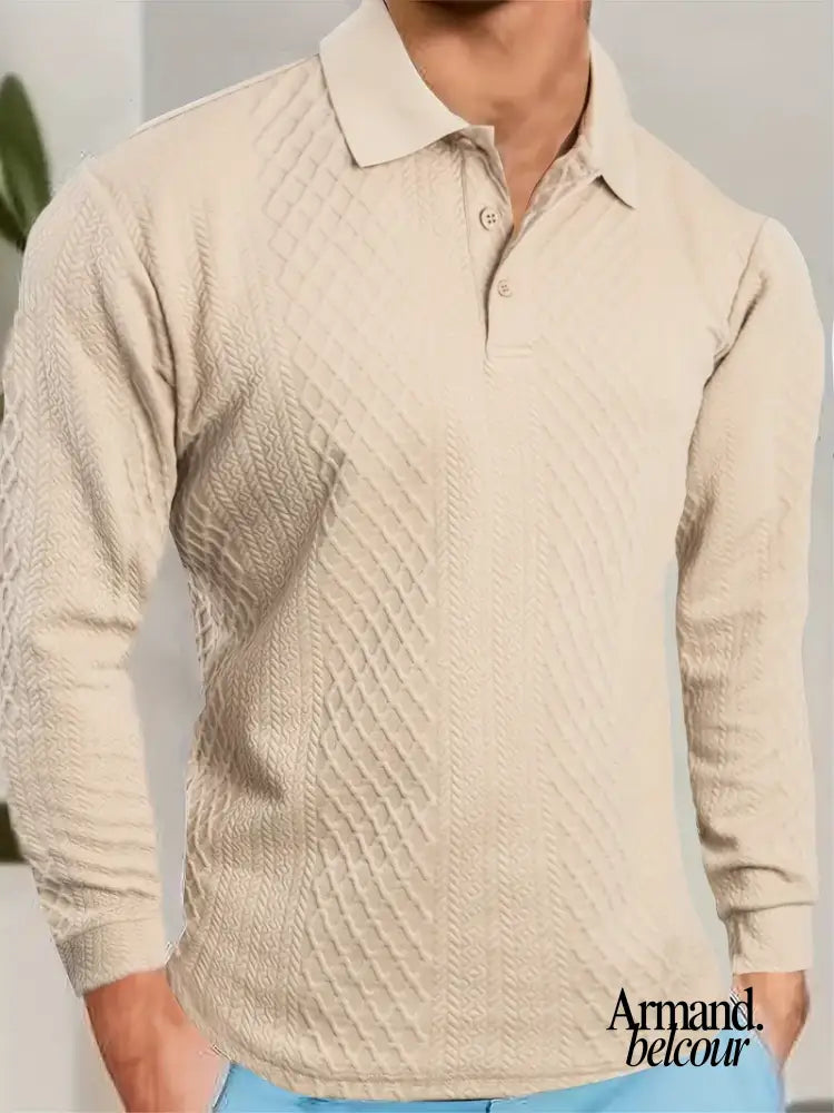 Bernard | Camiseta texturizada Lior con cuello jacquard Caqui / S