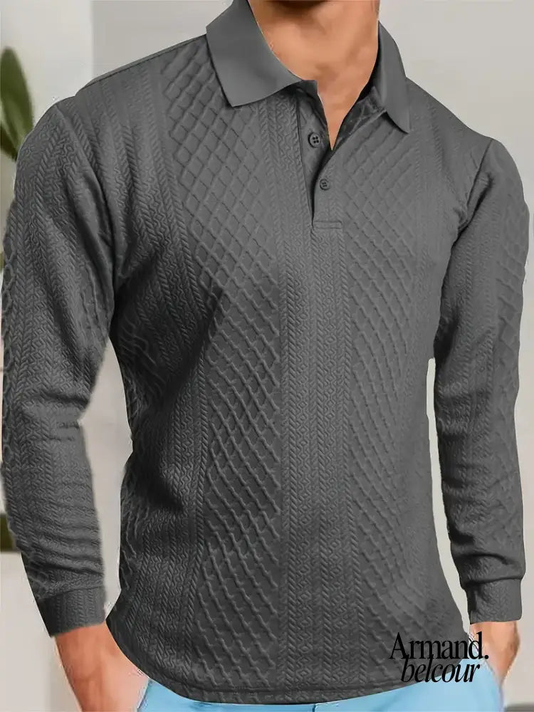 Bernard | Camiseta texturizada Lior con cuello jacquard Gris / S