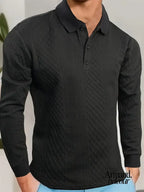 Bernard | Camiseta texturizada Lior con cuello jacquard Negro / S