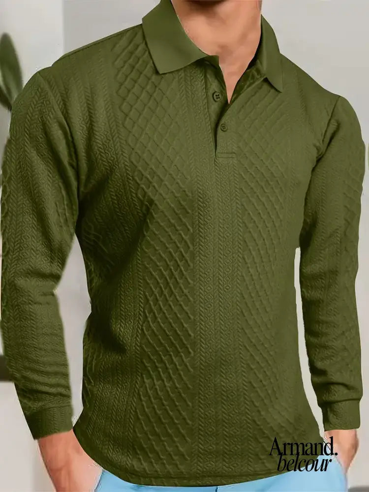 Bernard | Camiseta texturizada Lior con cuello jacquard Verde / S
