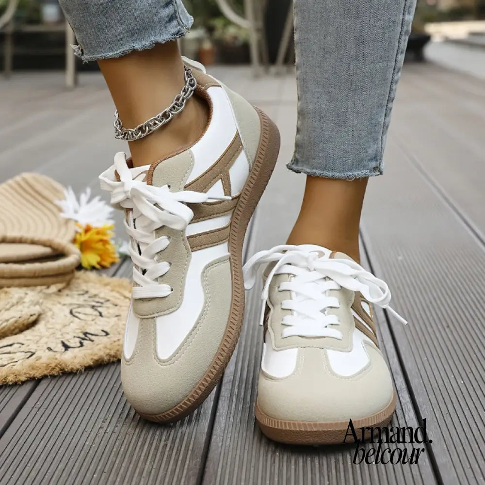 Bianca | Zapatillas cómodas y con buen soporte Blanco y Caqui / 36 Schuhe