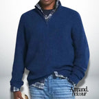 Caleb | Suéter cálido con cuello Azul oscuro / XXS