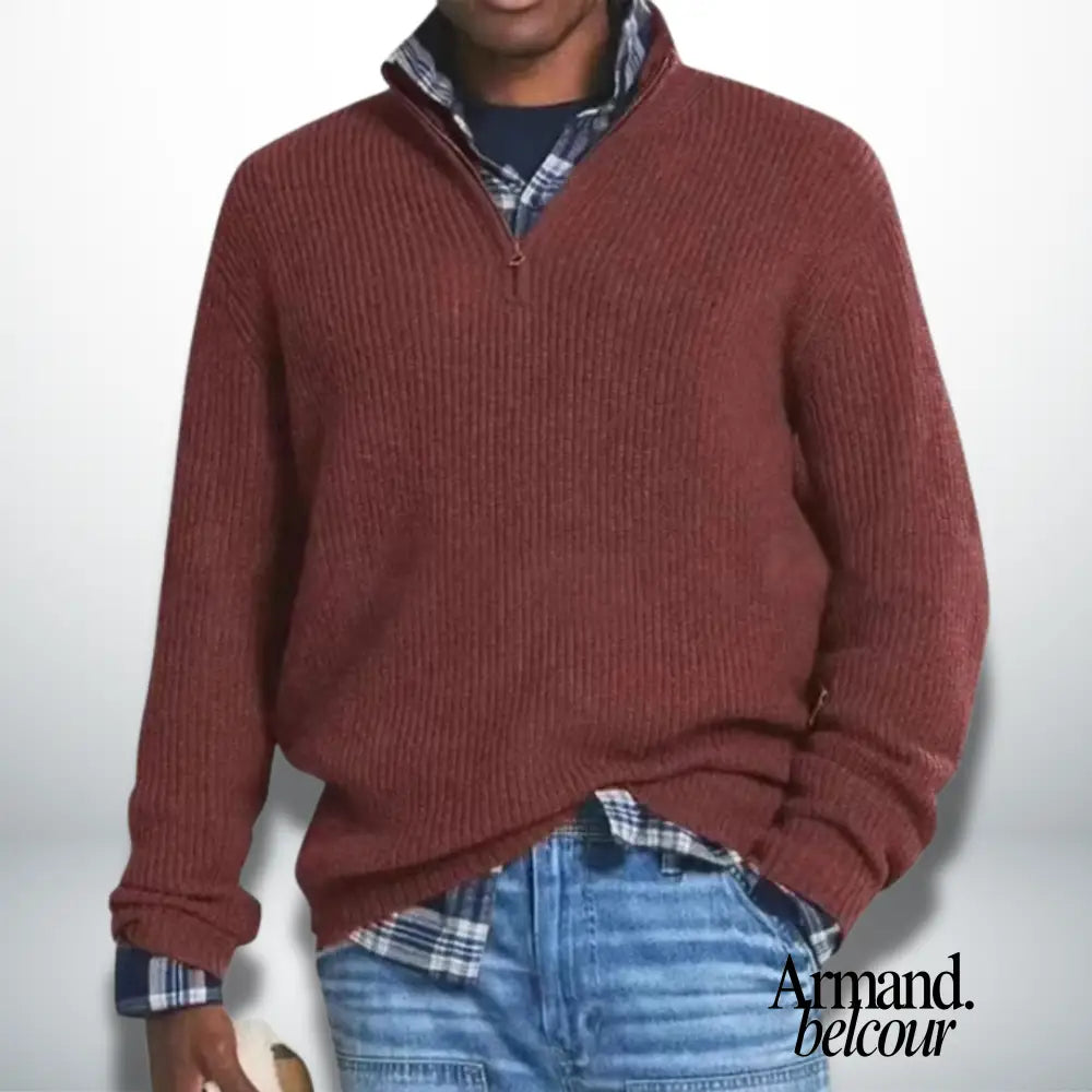 Caleb | Suéter cálido con cuello Granate / XXS