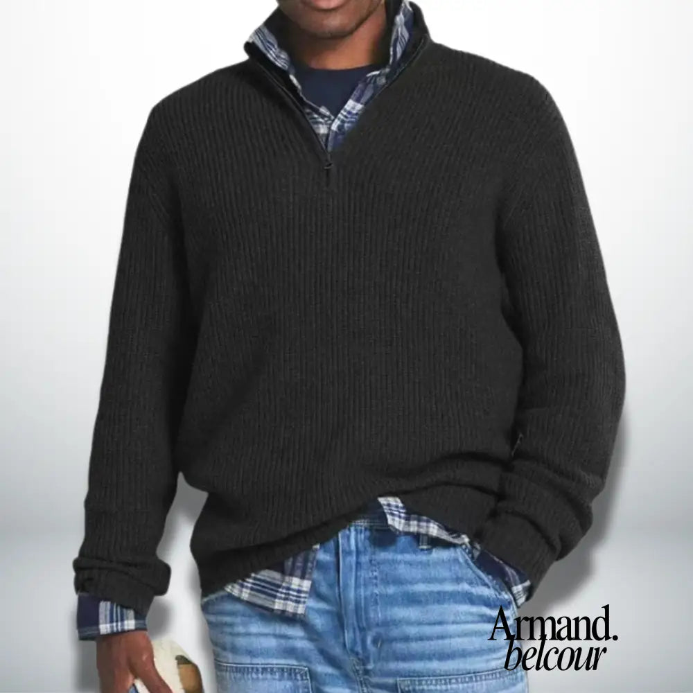 Caleb | Suéter cálido con cuello Negro / XXS