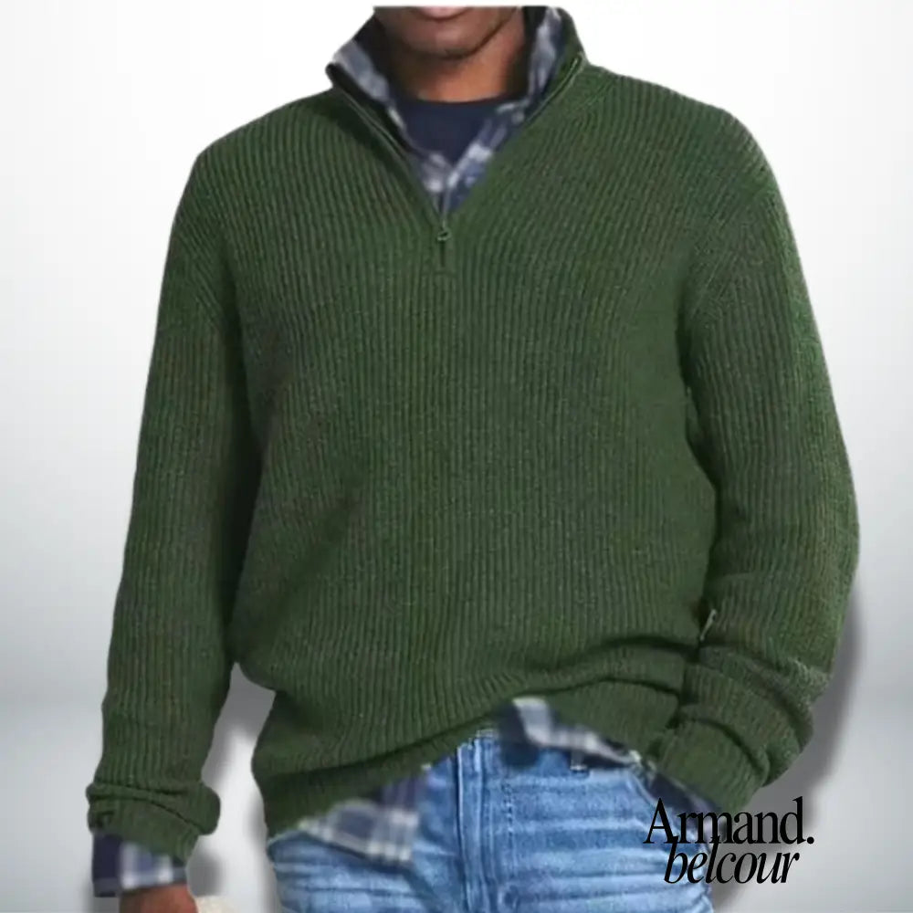 Caleb | Suéter cálido con cuello Verde / XXS