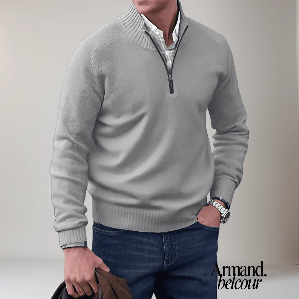 Cameron | Suéter con cremallera Gris claro / S