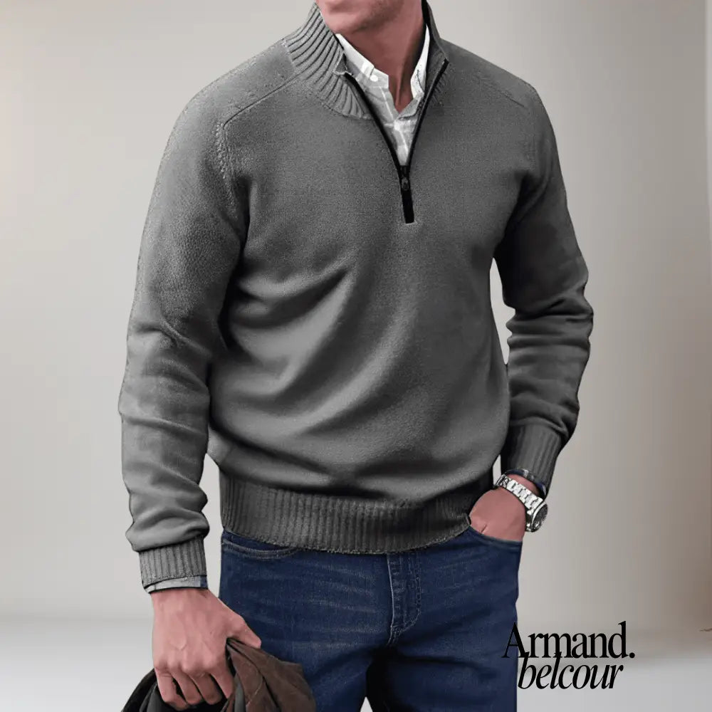 Cameron | Suéter con cremallera Gris oscuro / S