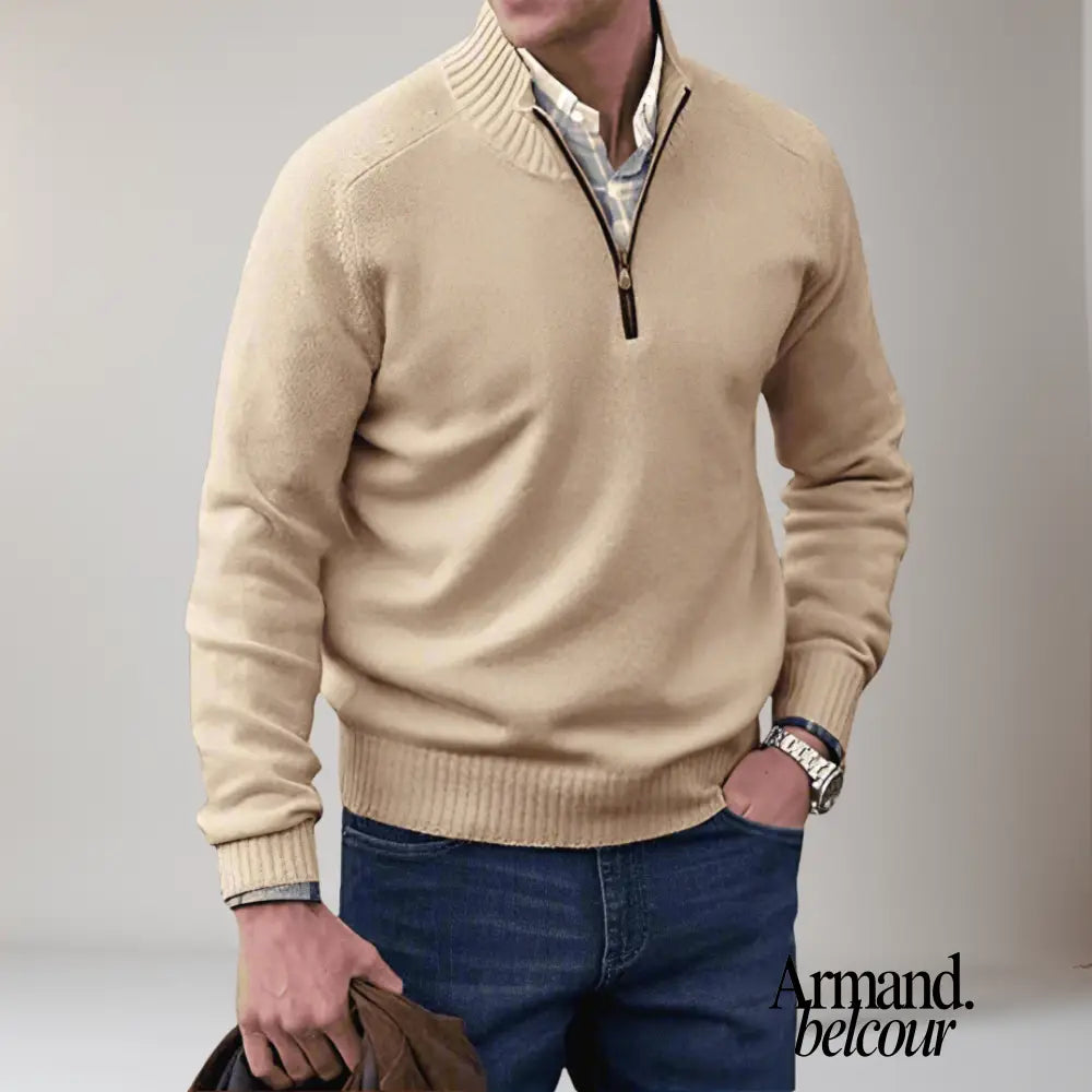 Cameron | Suéter con cremallera Marrón / S