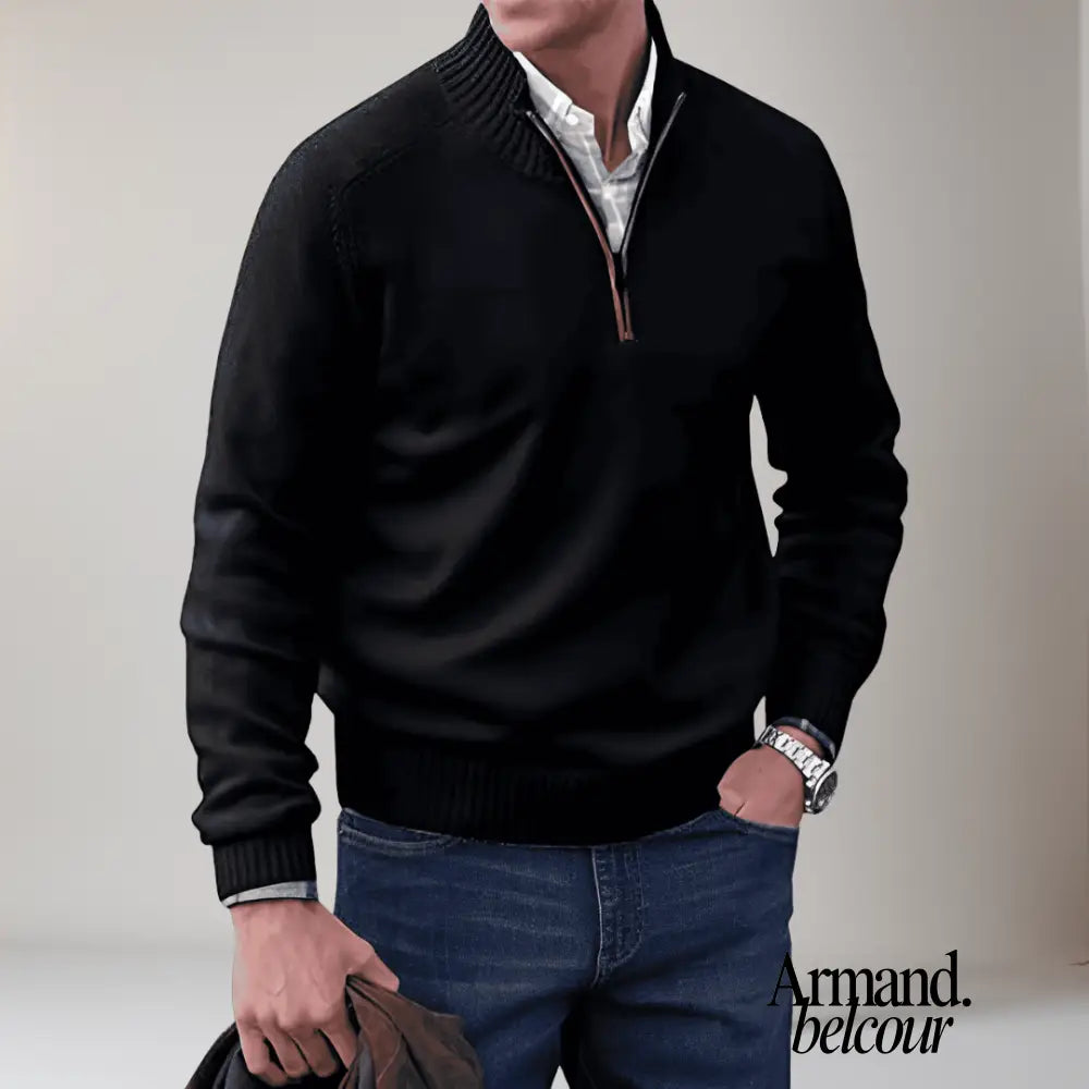 Cameron | Suéter con cremallera Negro / S