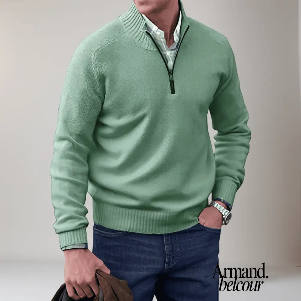 Cameron | Suéter con cremallera Verde / S