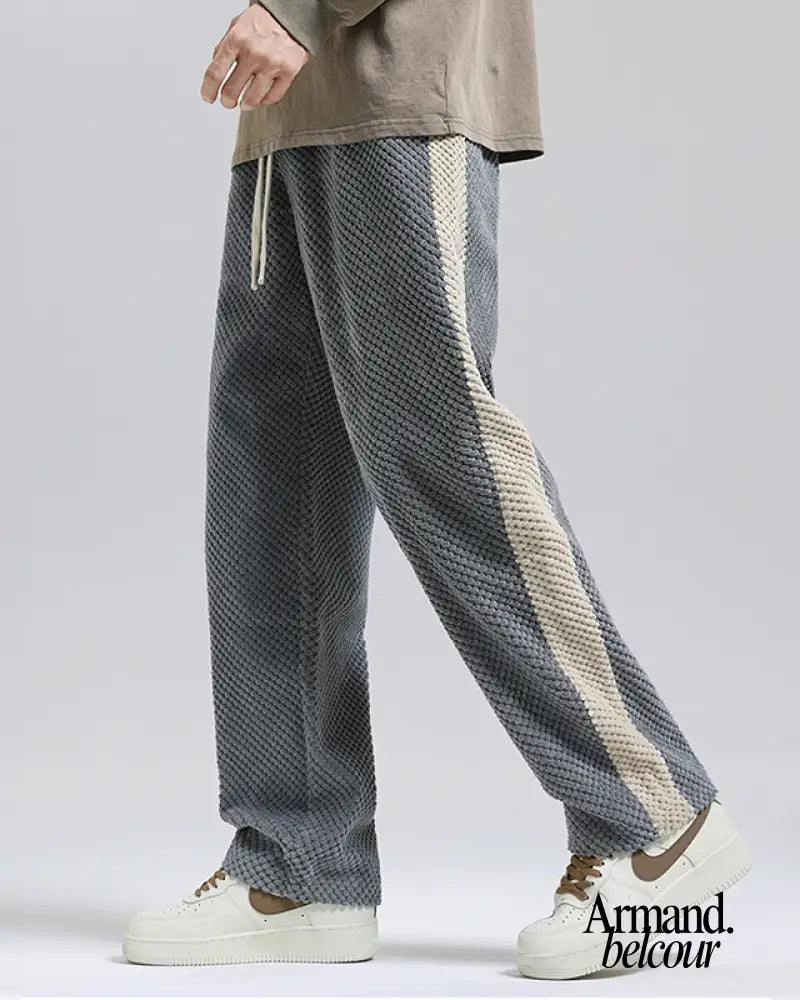 Caspar | Pantalones deportivos de pana con diseño de gofre Gris / S New Arrivals