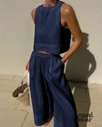 Cintia | Conjunto Elegante Azul Oscuro / S