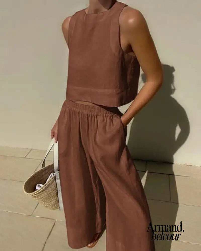 Cintia | Conjunto Elegante Marrón / S