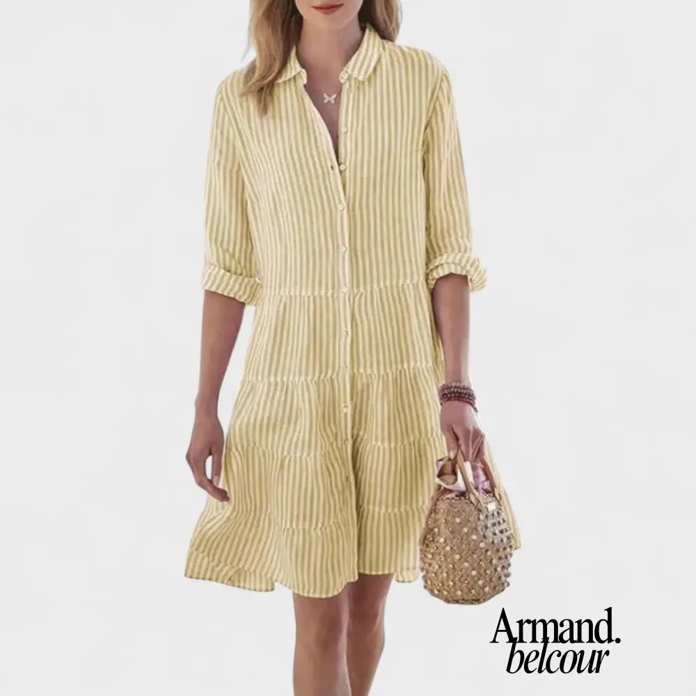 Cristina | Vestido de verano a rayas Amarillo / S