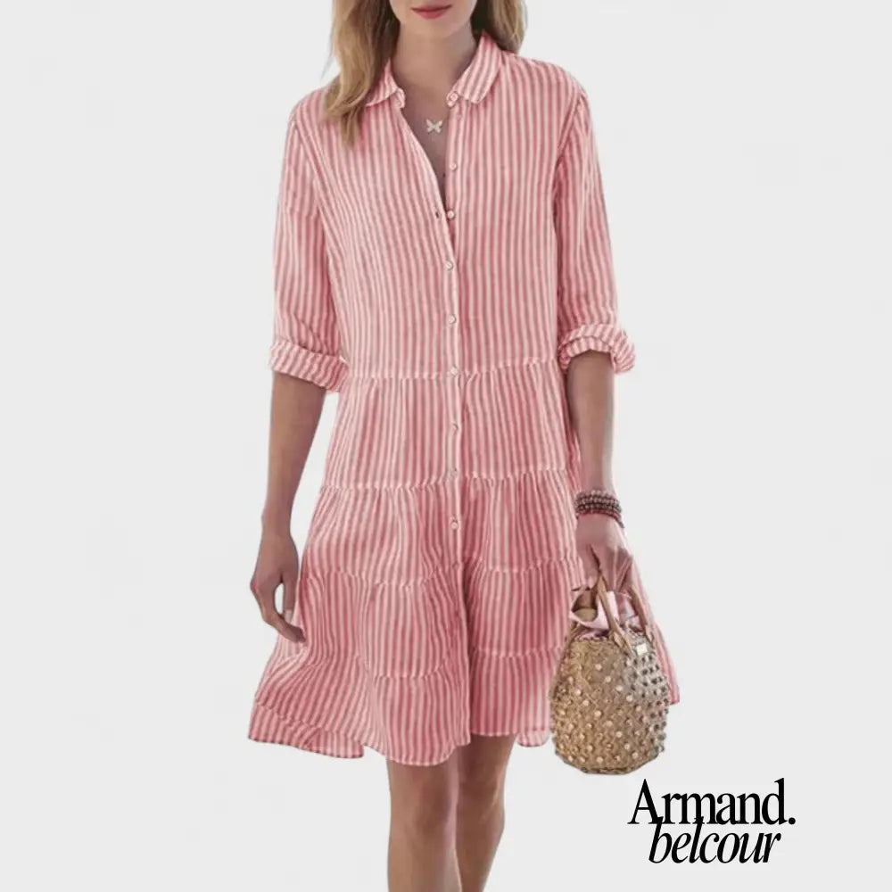 Cristina | Vestido de verano a rayas Rojo claro / S